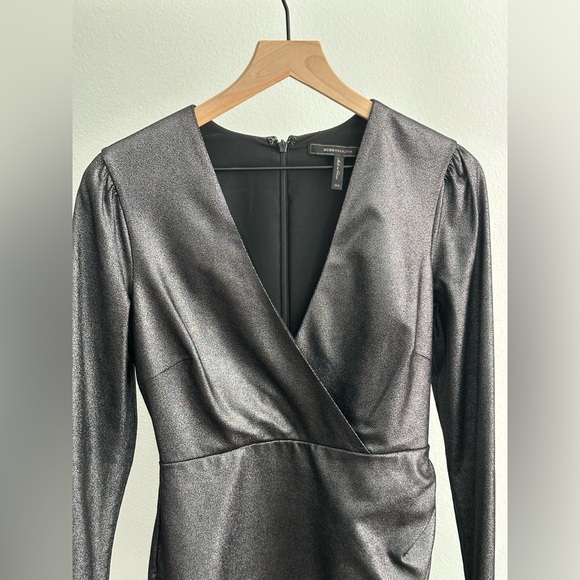 BCBGMAXAZRIA Metallic Faux Suede Mini Dress - Picture 5 of 7